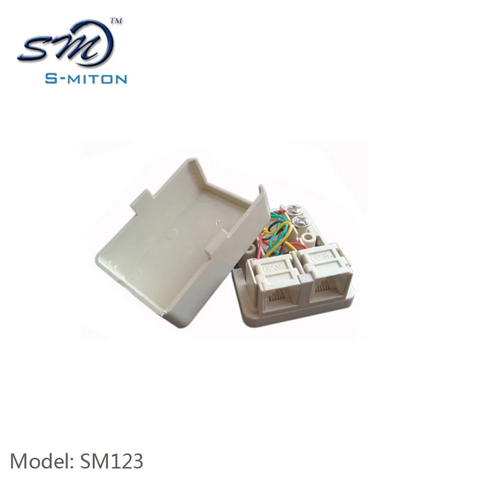 Rj11 Telephone Rosette Box 6p4c Telephone Terminal Junction Box 2 Ports