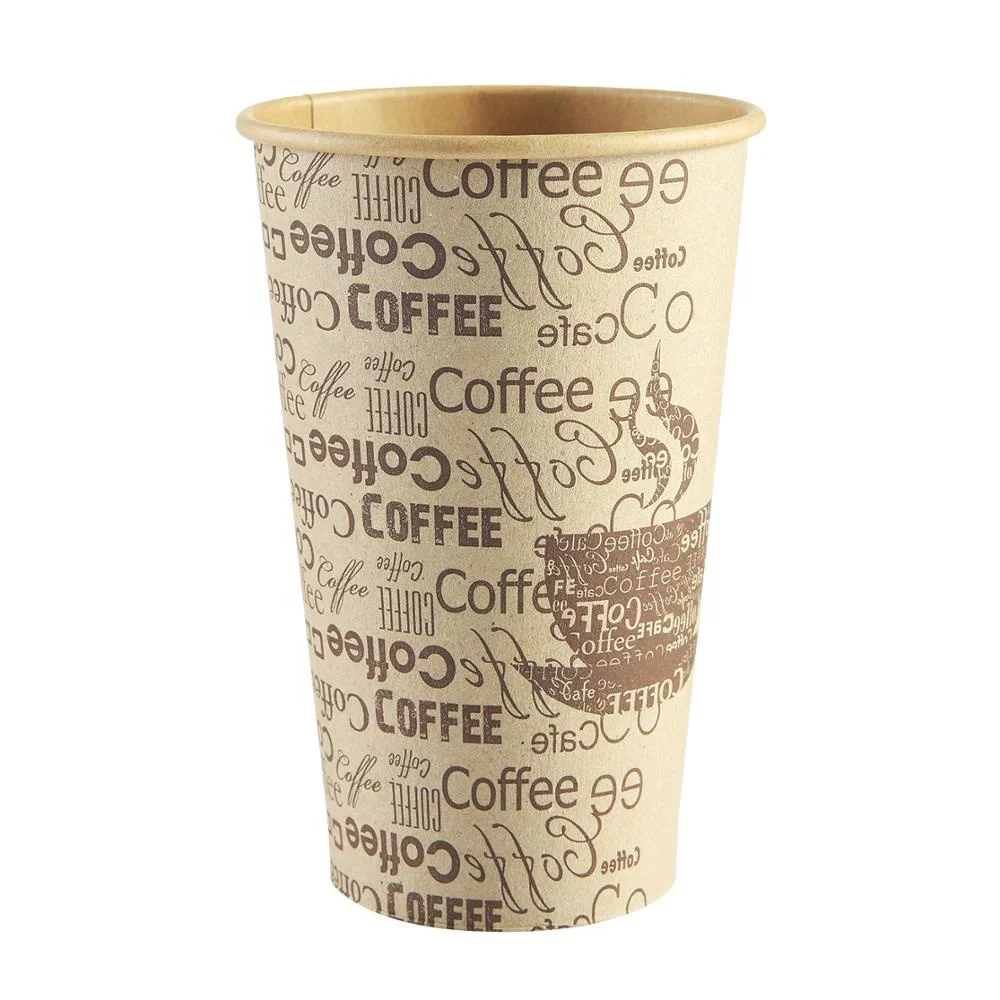 16oz Coffee Cup Custom Design Kraft Paper Cup For Beverage Factory ...