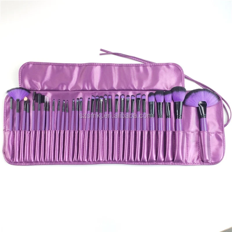 purple makeup brushes