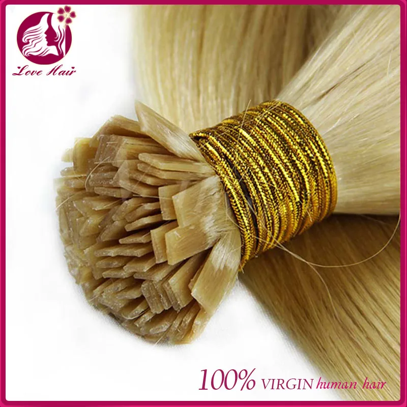 Wholesale Blonde Color 100 Virgin Human Hair 100 Keratin Flat