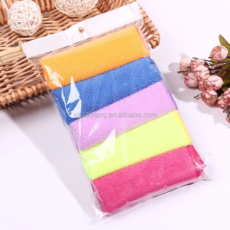 Plain Colour Microfiber Cloth With Roll Up Packaging Microfiber Towel
