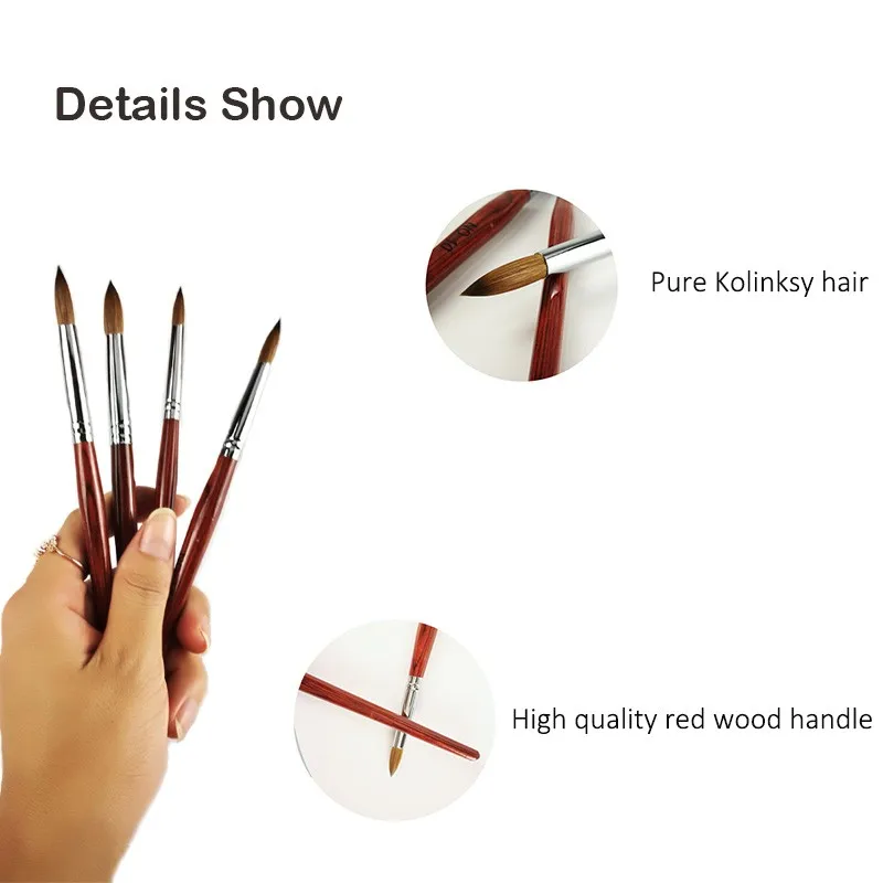 Ibelieve Wooden Handle Glitter Bulk Pure Kolinsky Germany Acrylic Nail