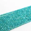 Micro Cut Faceted Round Beads Natural Amazonite Organic Gemstone Full strand 16 inch