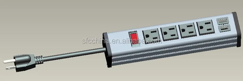 dual USB port UL 4 outlet power strip