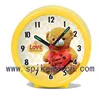 Cute yellow color table clock for little boy and girl alarm clock