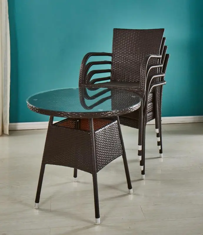 Outdoor garden Furniture PE Rattan Table And Chair Set