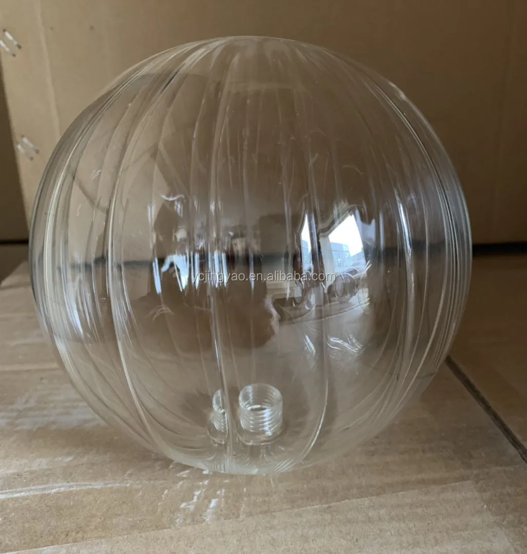 Hot Sale Clear Borosilicate Glass Globe Ball Lamp Shade With Internal Threads Transparent Glass