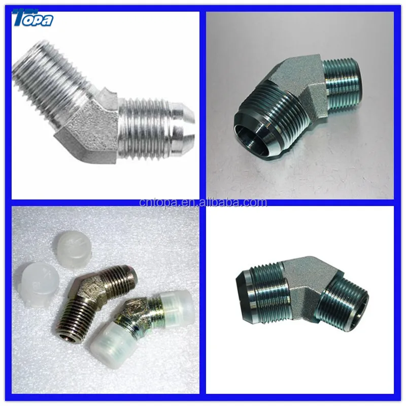 2503-08-04 Hydraulic Fitting 1/2 Male JIC X 1/4 Male Pipe 45 Degree Carbon Steel 