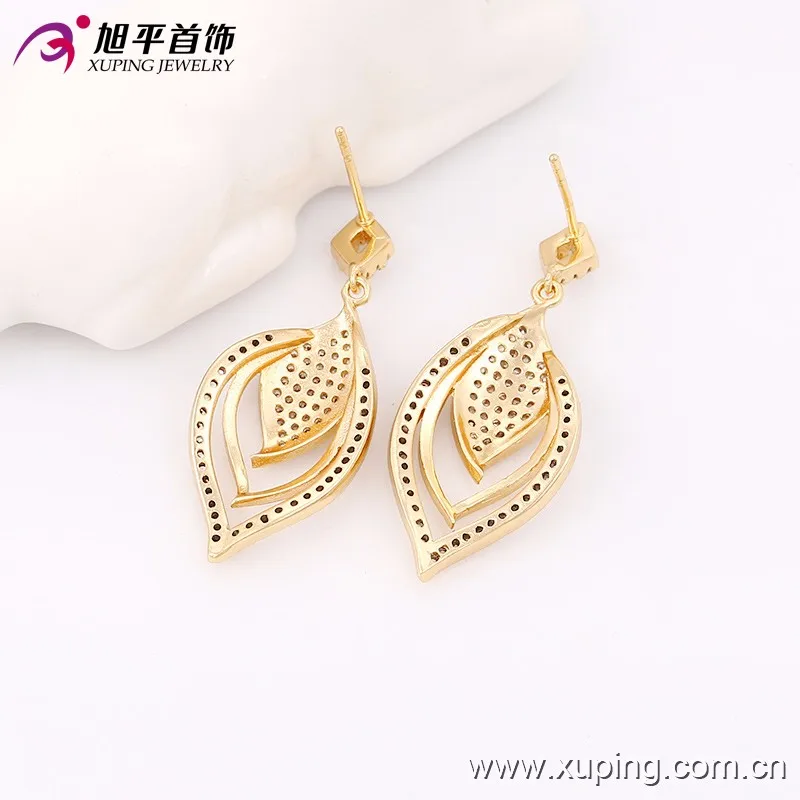 63558 Xuping hot sale Ladies fashion diamond leaf design gold jewelry set