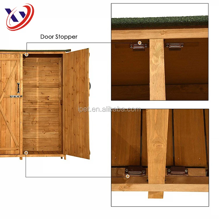 Açık Ahşap Depolama Aracı Evi Döken Araçları Organizatör Bahçe Çim