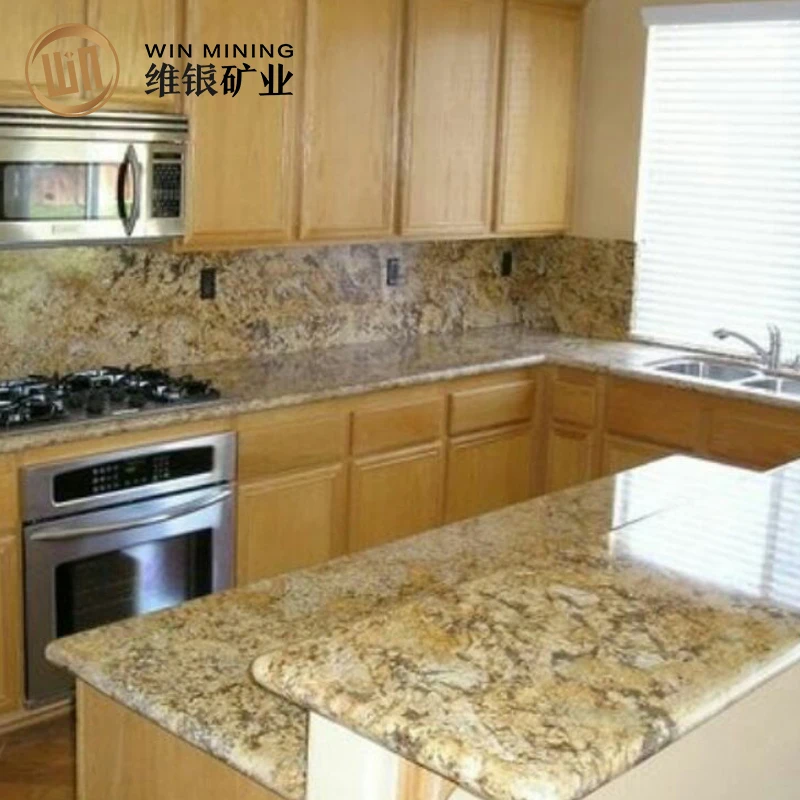 Low Price Phantom Golden Flower Granite Kitchen Countertop