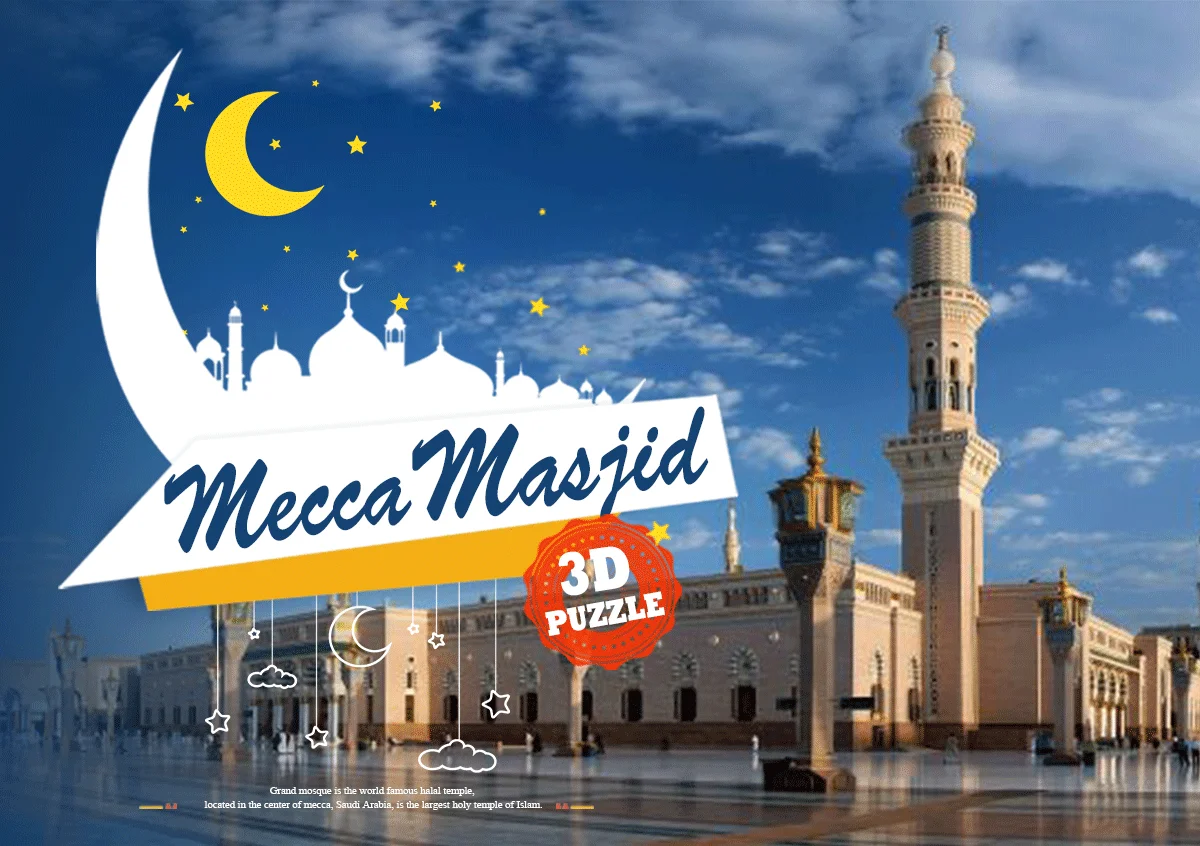 Mecca Tower Puzzle Diy Assembly Educational Craft Religious Gift Mecca