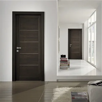 Simple Design Interior Wood Door With Aluminium Strips Buy