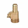 Brass barb coupling with shut-off valve