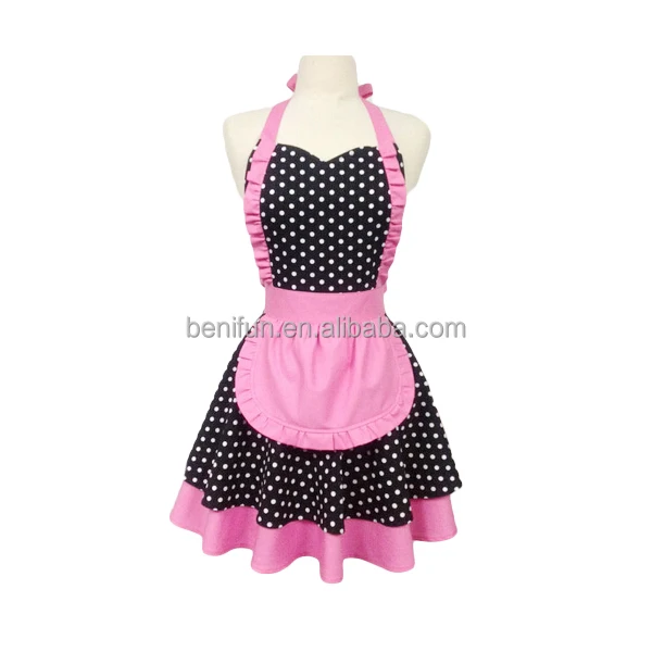 customized design cooking apron cotton polyester kitchen girl customized design cooking apron cotton polyester kitchen girl