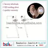 Beadsnice ID 28662 Sterling silver ear studs round 4 prong setting 14X0.7mm earring