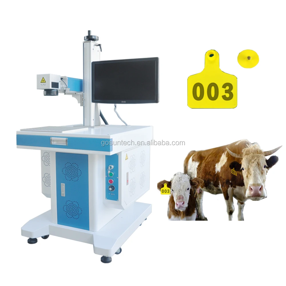 Laser Cattle Ear Tag Printing Marking Engraving Machine Machines For