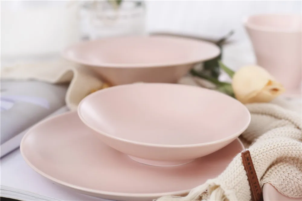 Heated Mat Proof Home Goods Ceramics 6.5 Inch Small Red Dinner Plates