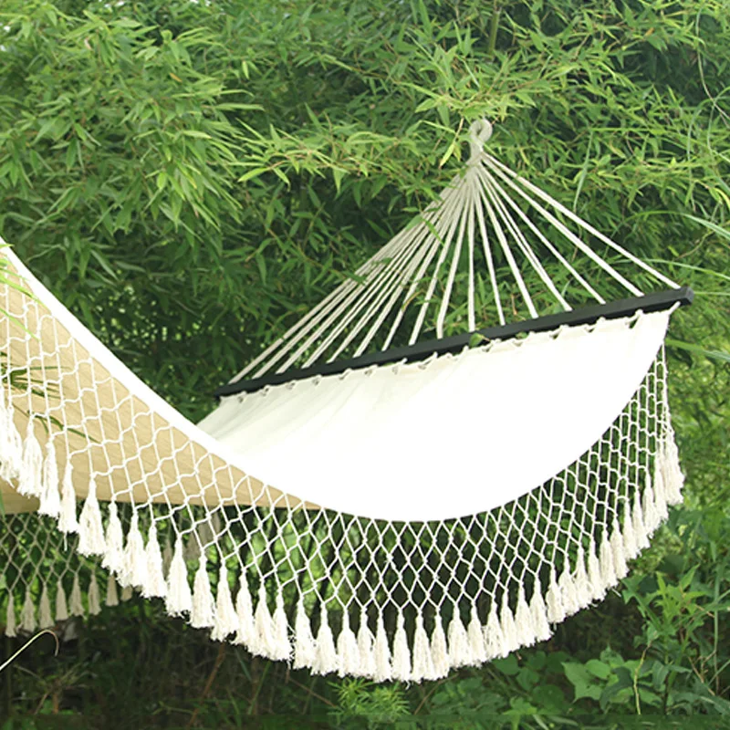 Fringe decoration outdoor travel fashion easy to install floating hanging hammock