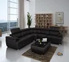 Simple modern black l shape sectional sofa set design