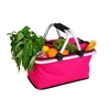 Folding Picnic Storage Cooler Bag Basket Organizer With 2 Aluminum Handle ,Red