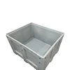 1200 x 1000 x 760 mm high rigid plastic pallet box on 3 skids