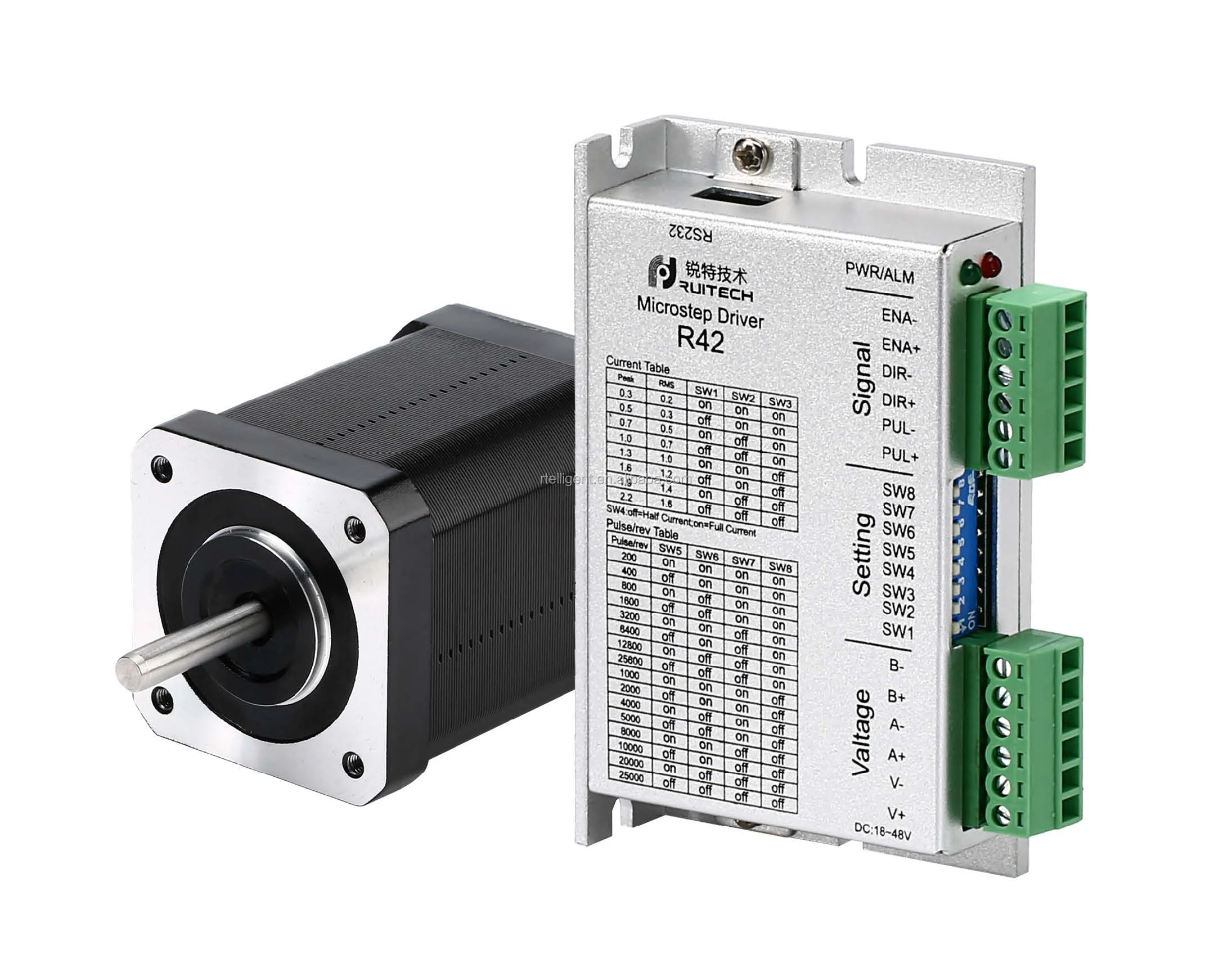 R42 + 42a03 Nema 17 Lazo Abierto Dc2448v Alto Par Controlador De Motor