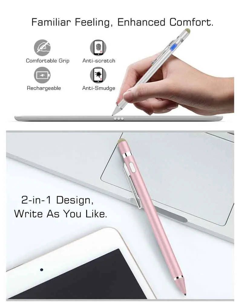 Active Stylus 2 In 1 High Precision Sensitivity Capacitive Pen For ...