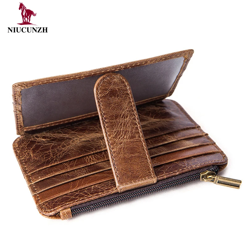 Niucunzh Custom Cheap Men Vintage Short Id Card Holder Coin Money