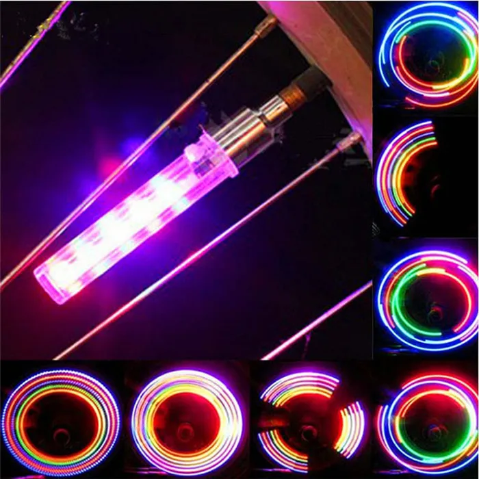 Kleur Verlichte Bike Wiel Verlichting 5 LEDS Tyre Ventieldopjes Wiel ... Kleur Verlichte Bike Wiel Verlichting 5 LEDS Tyre Ventieldopjes Wiel ...