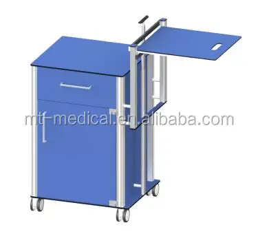 New types of Hospital furniture high quality cabinet with over bed table