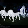 Manufacturer sculpture Acrylic crystal christmas horse and carriage pumpkin