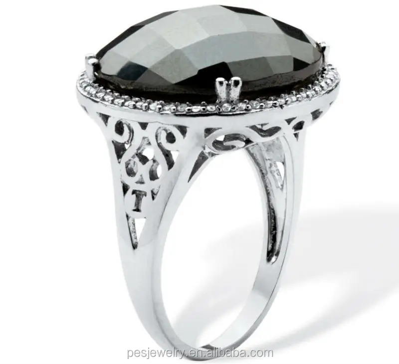 Quality silver jewelry - Sterling Silver Copper Black Onyx Cocktail Ring