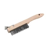 Wooden Handle 4X16 Rows Stainless Steel Straight Black Wire Brush