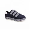 Most fashionable customized sequin chunky sole flat women casual shoes