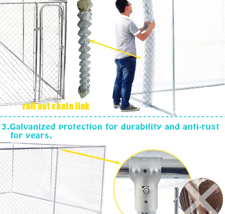 Cheap large chain link dog box kennel chain link dog run