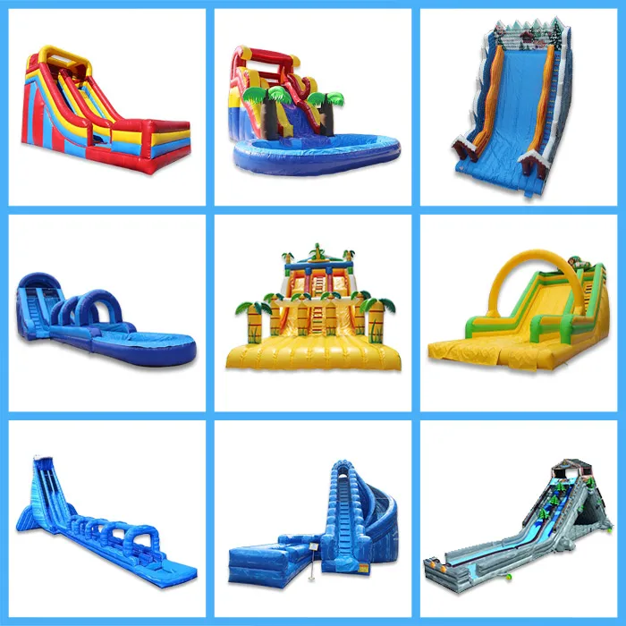 Giant Inflatable stair kids sliding toys frozen snow water slide with detachable pool 