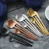 Manufactures wedding tableware black stainless steel cutlery flatware sets black