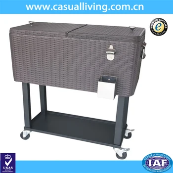 80 Quart Rolling Wheels Ice Chest Portable Patio Party Bar Drink 80 Quart Rolling Wheels Ice Chest