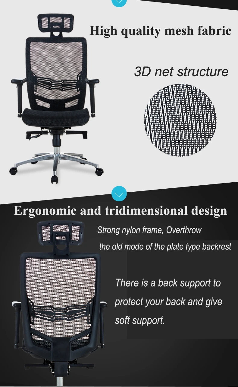 Bayside Black Mesh Backrest For Office Chair Ergonomic Executive Office Chair Ergonomic Executive