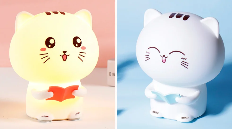 Cute animal shape silicone led night light for Christmas gift