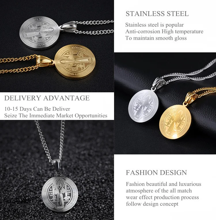 カトリック宗教イエスコインサークルペンダントクリスチャンネックレス Buy クリスチャンネックレス サークルネックレス ペンダントネックレス Product On Alibaba Com