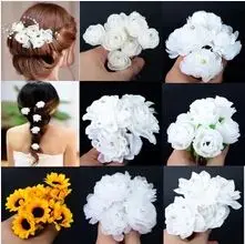 Women Charming Fancy Hair Bun Rhinestone Flower Clip Hair Pin For
