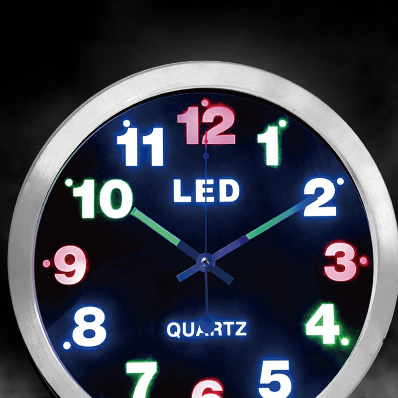 Factory Price 12 Inch Size Simple Metal Neon Led Hour Marker Fashion