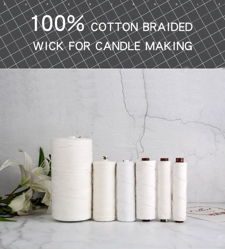 Wholesale Customized Size Spooled 100 Cotton Candle Wick In Roll For
