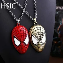 NEW 1 pcs Ship Superhero Spider-man The Amazing Spiderman Mask Pendant Necklace Fashion Necklace for Men Wholesale and Retail