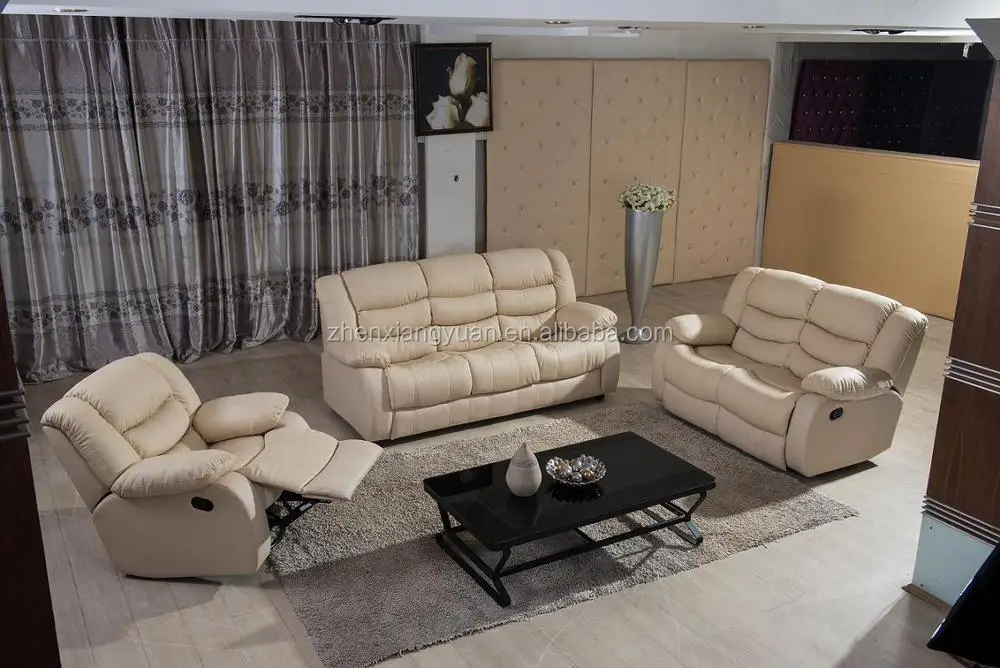 Living Room Furniture Sf3612 Manual Recliner Leather Sofa With Bed Milano Guangzhou