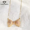 NKEL 2017 new Fashion generous full diamond bow necklace Shiny gold pendant egyptian jewelry