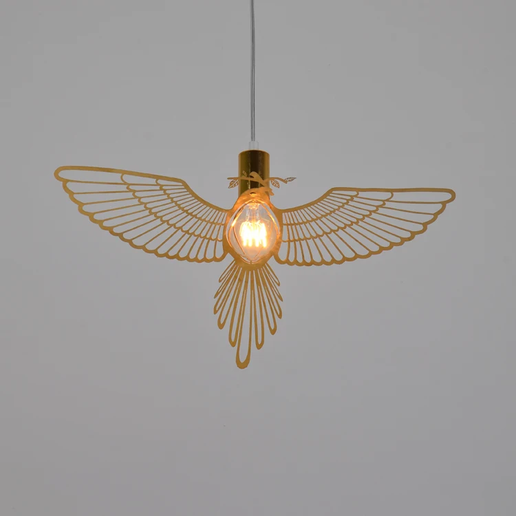 decorative hangingvintage beautiful gold bird wire chandelier pendant light