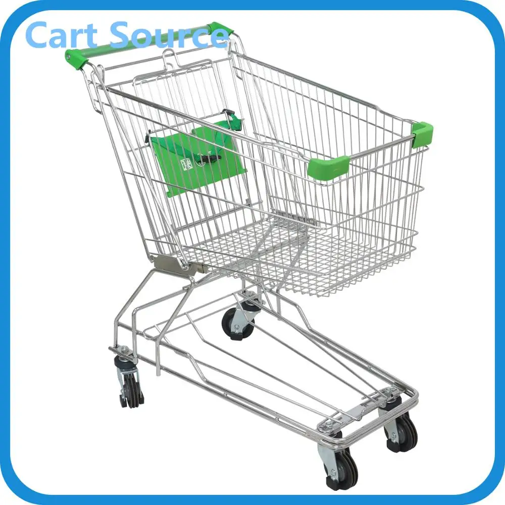 4 Wheels Shopping Cart,Chrome Plating 130l Asian Style Supermarket